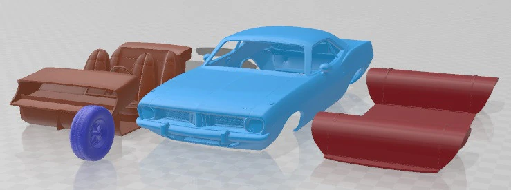Plymouth Barracuda 1974 Printable Car 3D Print Model .c4d .max .obj .3ds .fbx .stl .blend