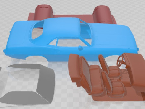 Plymouth Barracuda 1974 Printable Car 3D प्रिंट मॉडल