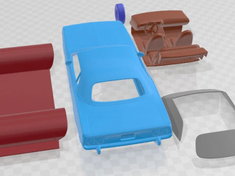 Plymouth Barracuda 1974 Printable Car 3D Print Model