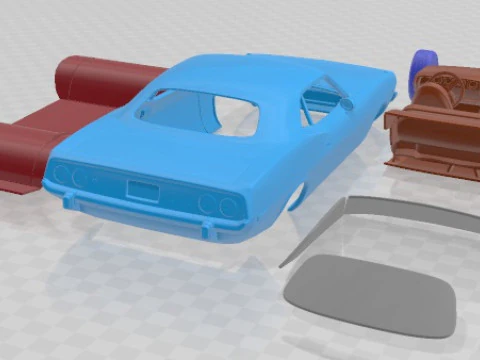 Plymouth Barracuda 1974 Printable Car 3D Print Model