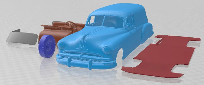 Pontiac Streamliner Six Sedan Delivery 1949 Printable Car 3D Print Model .c4d .max .obj .3ds .fbx .stl .blend 
