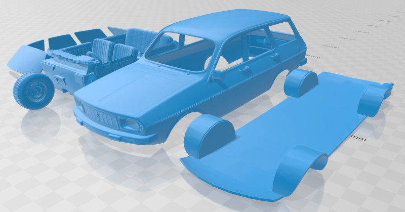 Renault 12 SW Printable Car Modelo de impresión 3D .c4d .max .obj .3ds .fbx .stl .blend 
