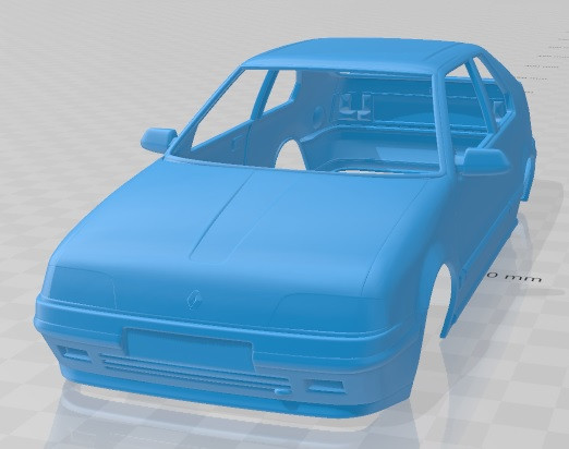 Renault 19 3 Doors 1988 Printable Body Car Modello di stampa 3D .c4d .max .obj .3ds .fbx .stl .blend