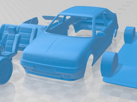 르노 19 3 도어 1988 인쇄 가능한 자동차 3D 프린트 모델