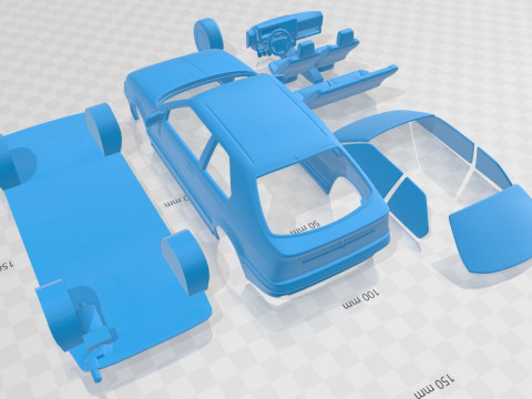 Renault 19 3 Doors 1988 Printable Car Modelo de Impressão 3D