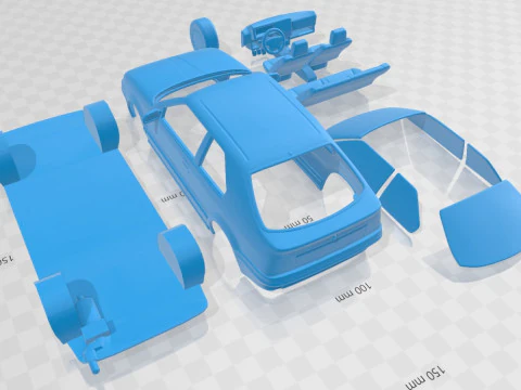 Renault 19 3 Doors 1988 Printable Car 3D Print Model