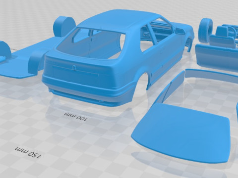 Renault 19 3 Doors 1988 Printable Car Modelo de Impressão 3D