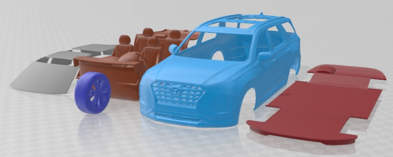 Hyundai Palisade 2020 Printable Car Modello di stampa 3D .c4d .max .obj .3ds .fbx .stl .blend 