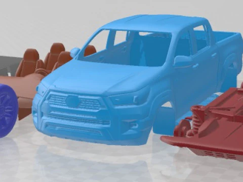 Carro imprim&iacute;vel Toyota Hilux Invenc&iacute;vel 2021 Modelo de Impressão 3D