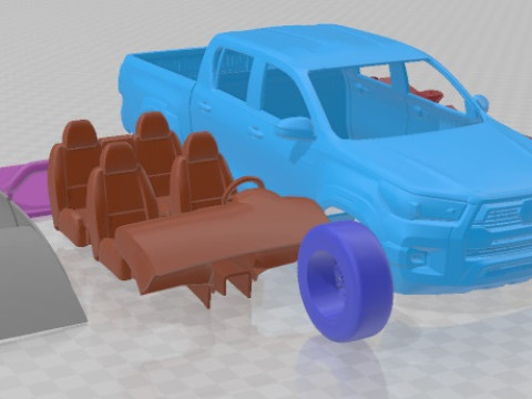 Toyota Hilux Invincible 2021 Printable Car Model do druku 3D