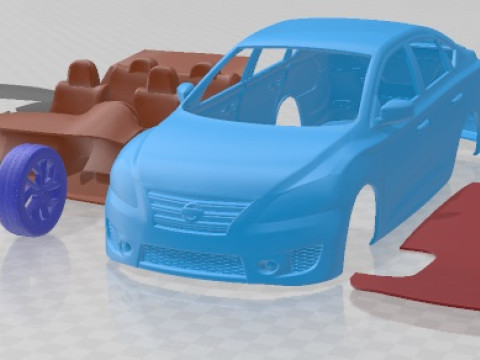 Nissan Sentra SR 2013 Printable Car 3D Print Model