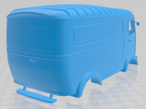 Renault Goelette Printable Body Van Model Cetak 3D