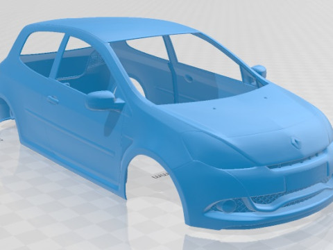 Renault Clio RS 2010 Printable Body Car 3D-printmodel