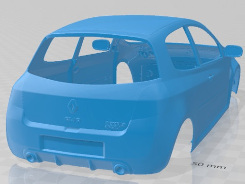Renault Clio RS 2010 Printable Body Car 3D-printmodel