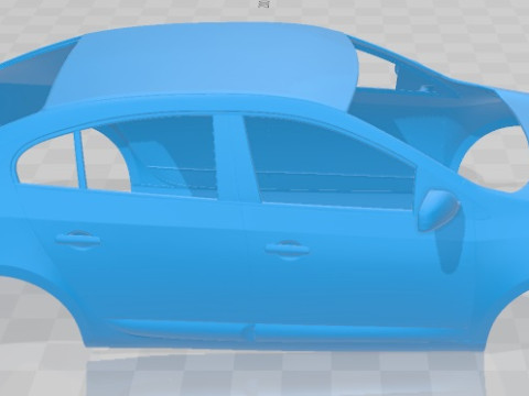 Mobil Bodi Cetak Renault Fluence 2010 Model Cetak 3D