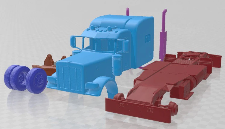 Peterbilt 389 Sleeper Cab 2015 Printable 3D Print Model .c4d .max .obj .3ds .fbx .stl .blend 