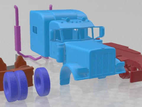 Peterbilt 389 Sleeper Cab 2015 Printable 3D Print Model