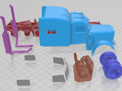 Peterbilt 389 Sleeper Cab 2015 Printable Modèles 3D en vedette