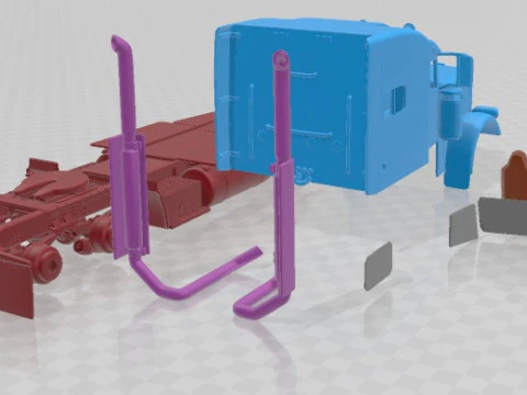 Peterbilt 389 Sleeper Cab 2015 Printable 3D Print Model