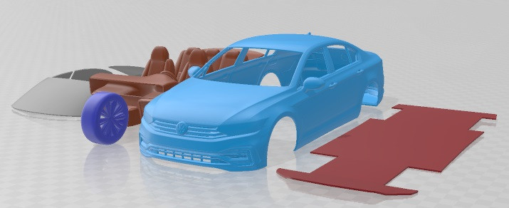 Volkswagen Passat GTE 2020 Printable Car Modelo de impresión 3D .c4d .max .obj .3ds .fbx .stl .blend 