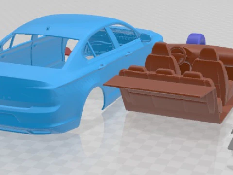 Volkswagen Passat GTE 2020 Printable Car 3D Print Model