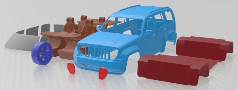 Jeep Liberty 2008 SUV Printable Car Modelo de impresión 3D .c4d .max .obj .3ds .fbx .stl .blend 