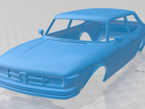 Saab 99 1972 Printable Body Car 3D-Druckmodell