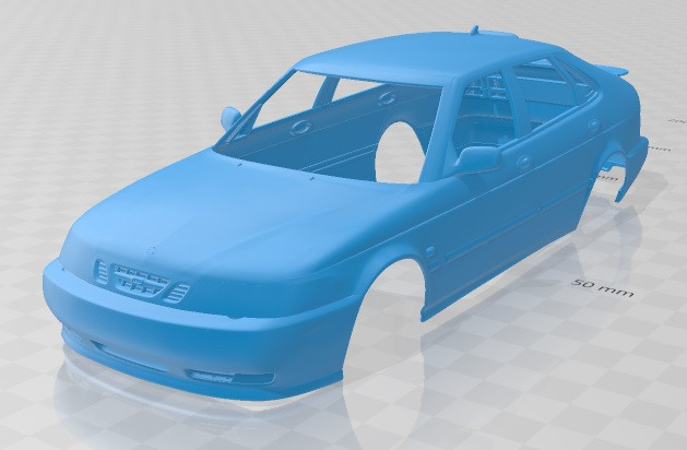 Saab 9-3 Hatchback 2001 Printable Body Car 3D-Druckmodell .c4d .max .obj .3ds .fbx .stl .blend
