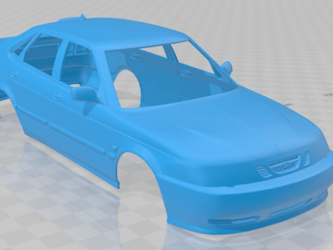 Saab 9-3 Hatchback 2001 Printable Body Car 3D-Druckmodell