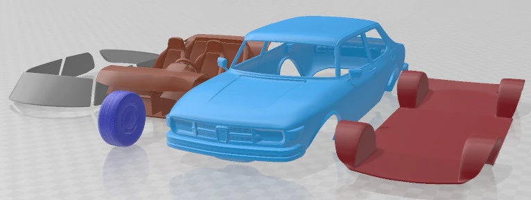 Saab 99 1972 Printable Car 3D Print Model .c4d .max .obj .3ds .fbx .stl .blend 