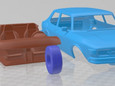 Saab 99 1972 Printable Car Modèles 3D en vedette