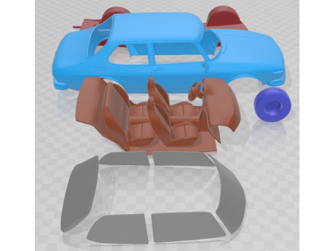 Saab 99 1972 Printable Car Modèles 3D en vedette