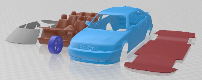 Saab 9-3 Hatchback 2001 Printable Car 3D 打印模型 .c4d .max .obj .3ds .fbx .stl .blend 