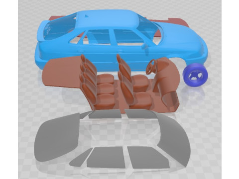 Saab 9-3 Hatchback 2001 Printable Car 3D 打印模型