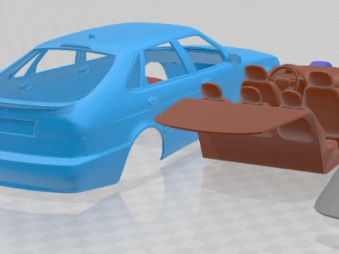 Saab 9-3 Hatchback 2001 Printable Car 3D Print Model