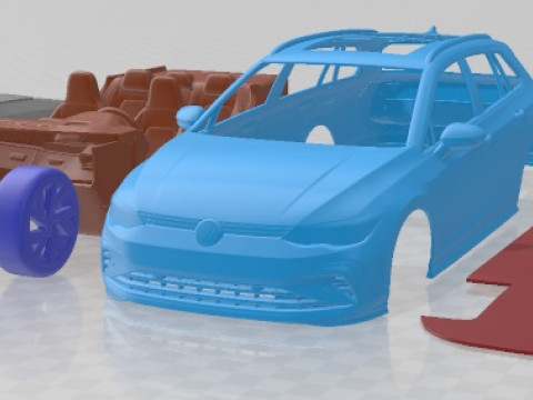 Volkswagen Golf Variant R Line 2021 Printable Car Modelo de impresión 3D