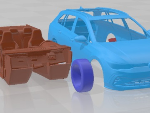 Volkswagen Golf Variant R Line 2021 Printable Car Modèles 3D en vedette