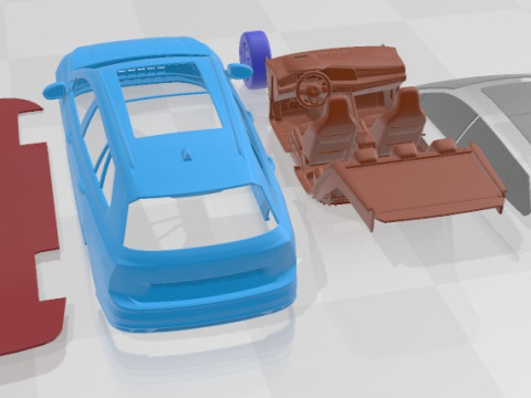 Volkswagen Golf Variant R Line 2021 Printable Car Modèles 3D en vedette