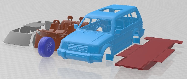 Mitsubishi Pajero Montero Wagon 1991 Printable Car 3D-Druckmodell .c4d .max .obj .3ds .fbx .stl .blend 