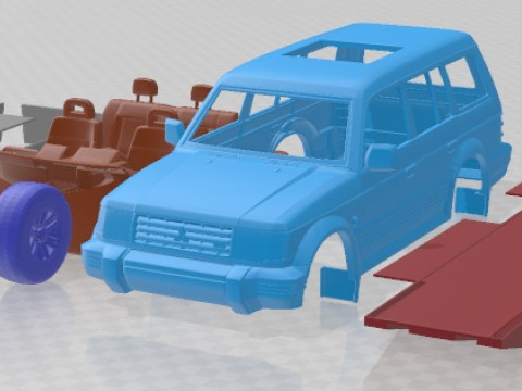 Mitsubishi Pajero Montero Wagon 1991 Printable Car 3Dプリントモデル