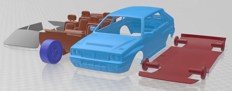 Lancia Delta Integrale 1992 Printable Car Model do druku 3D .c4d .max .obj .3ds .fbx .stl .blend 