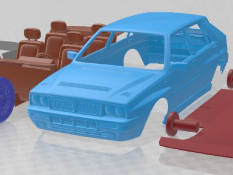 Lancia Delta Integrale 1992 Printable Car 3D Print Model