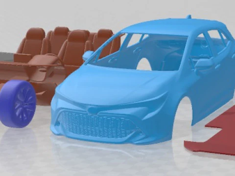 Auto stampabile Toyota Corolla Hatchback 2019 Modello di stampa 3D