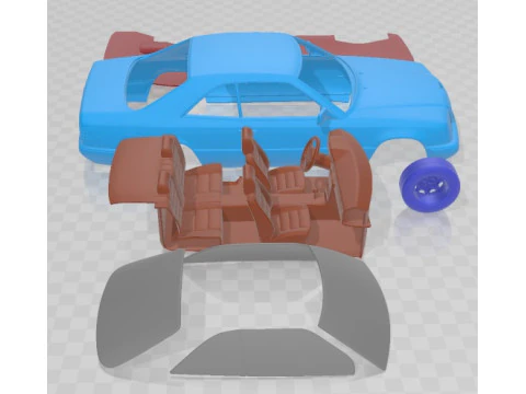 Mercedes Benz E Class Coupe 1993 Printable Car 3D Print Model