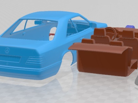 Mercedes Benz E Class Coupe 1993 Printable Car 3D Print Model