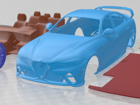 Alfa Romeo Giulia GTAm 2021 Printable Car 3D Print Model