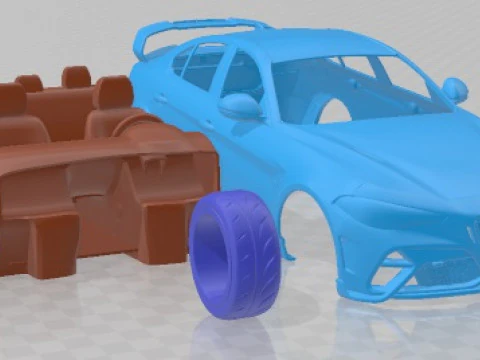 Alfa Romeo Giulia GTAm 2021 Printable Car 3D Print Model