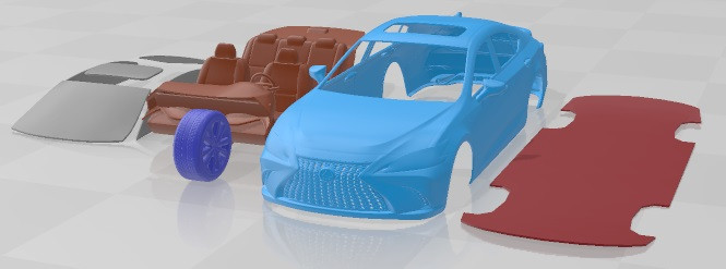 Lexus ES F Sport 2022 Printable Car 3D-Druckmodell .c4d .max .obj .3ds .fbx .stl .blend 