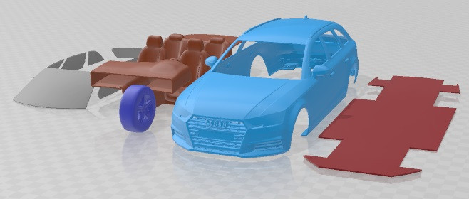 Audi A4 Avant 2019 Printable Car Modelo de Impressão 3D .c4d .max .obj .3ds .fbx .stl .blend 