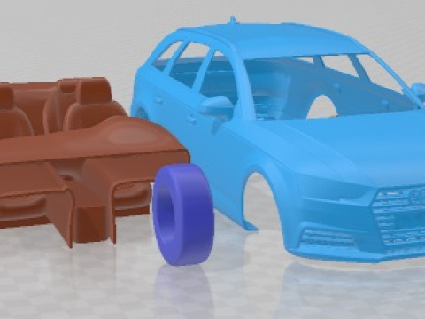 Audi A4 Avant 2019 Printable Car Modelo de Impressão 3D